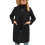 (Black L) Women Overcoat Double Breasted Black L 1