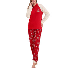 (Dark Red WOMEN S) Family Pajamas Christmas Tree Print Dark Red XXL