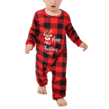 (Christmas Print Baby 12‑18M) Christmas Family Pajamas Color Blocking Crewneck Animal Plaid MEN