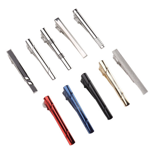 10 Pcs Tie Clip Copper Necktie Pin Set 2