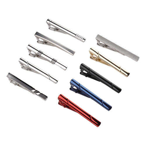 10 Pcs Tie Clip Copper Necktie Pin Set 1