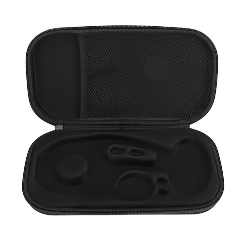 (Black Free Size) Stethoscope Case Portable EVA Storage Box Mesh Pocket Black 1
