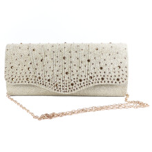 (Gold Free Size) Women Evening Bag Sparkly Glitter Rhinestone Handbag Gold Free Size
