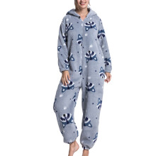 (Type 2 XL) Women Pajamas Cartoon Print Fleece Jumpsuit Soft Warm 3 S
