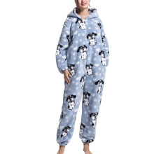 (Type 3 S) Women Pajamas Cartoon Print Fleece Jumpsuit Soft Warm 3 S