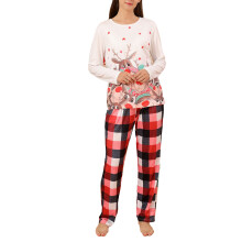 (Christmas Print WOMEN M) Christmas Pajamas Set Warm Soft Crewneck Baby 12-18M