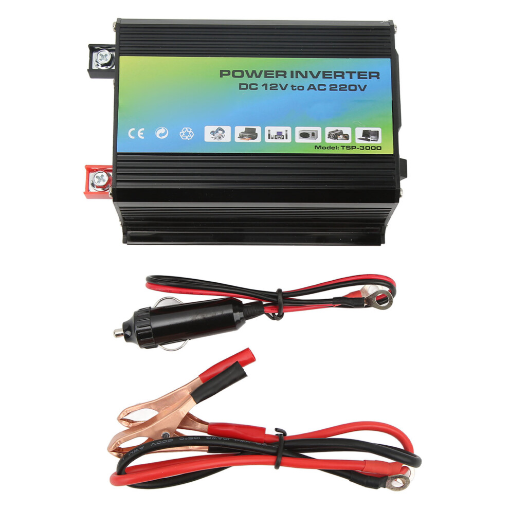 (Black) 300W Power Inverter 12V To 220V With Dual Usb Ports Black 643505309546