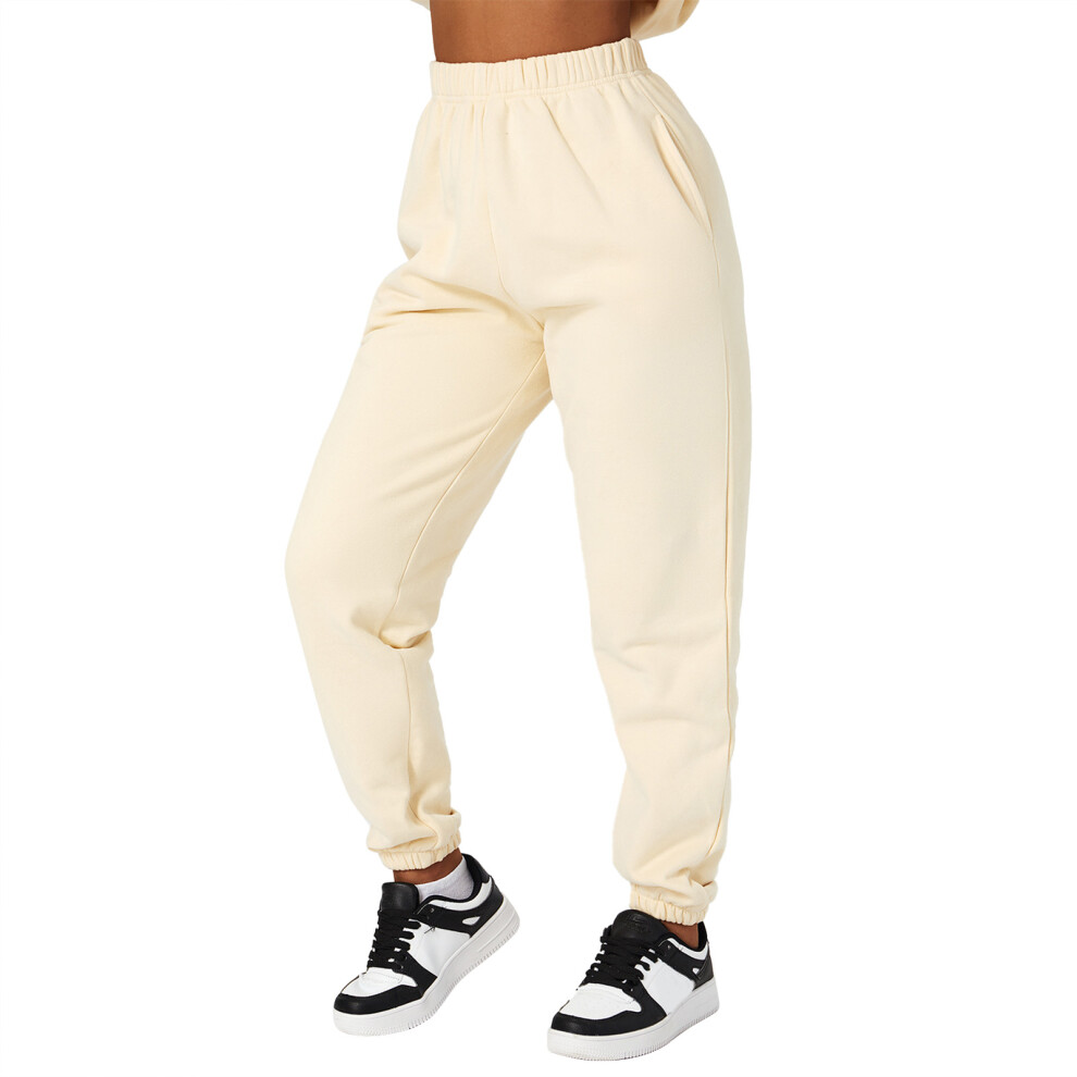 (Apricot M) Women Sweatpants High Waist Plush Warm Brown S-image-OPC-PMK9YZ8-NEW