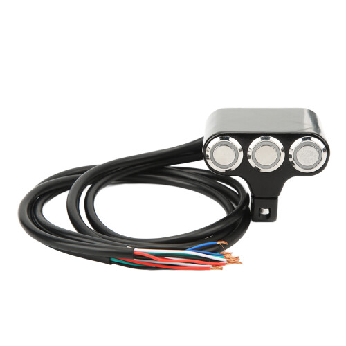 Motorcycle Push Button 3 Bottons Aluminium Alloy Self Lock Reset