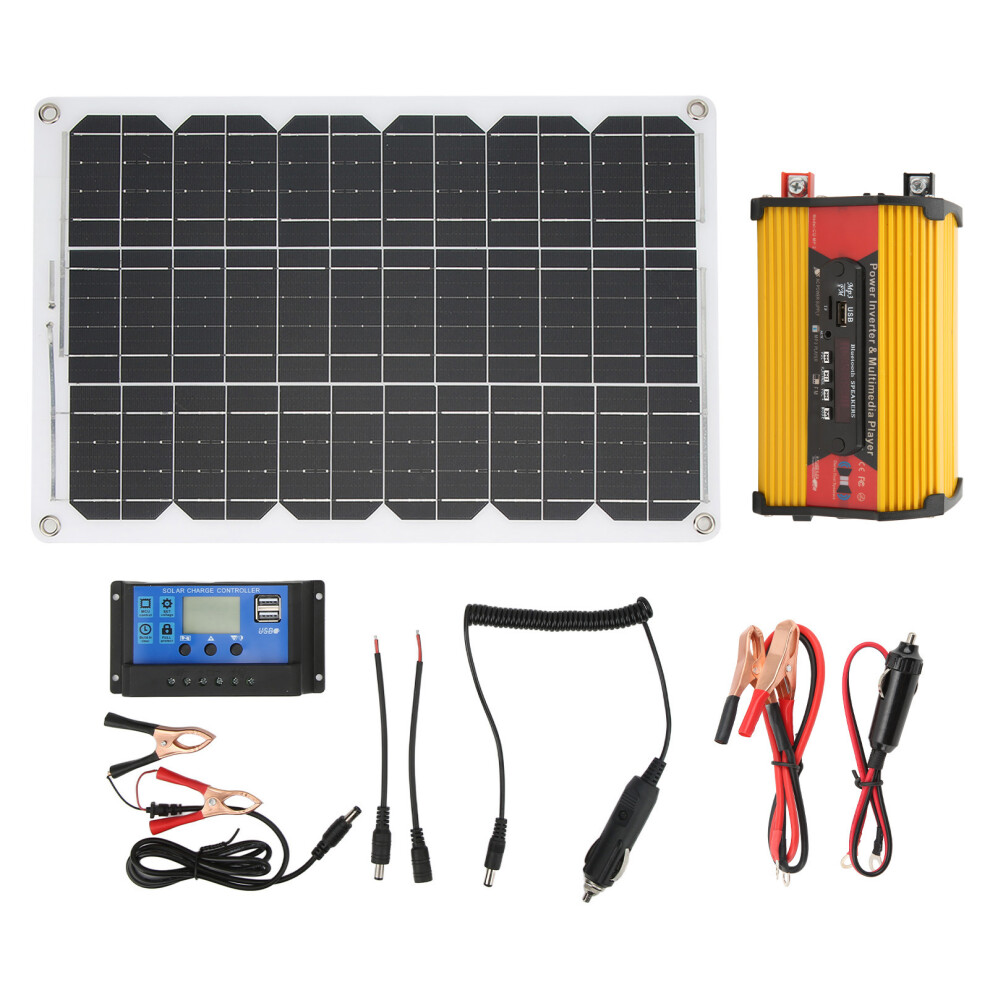 (12V To 230V) Solar Power System 18W Monocrystalline 12V To 230V Inverter 643505309737