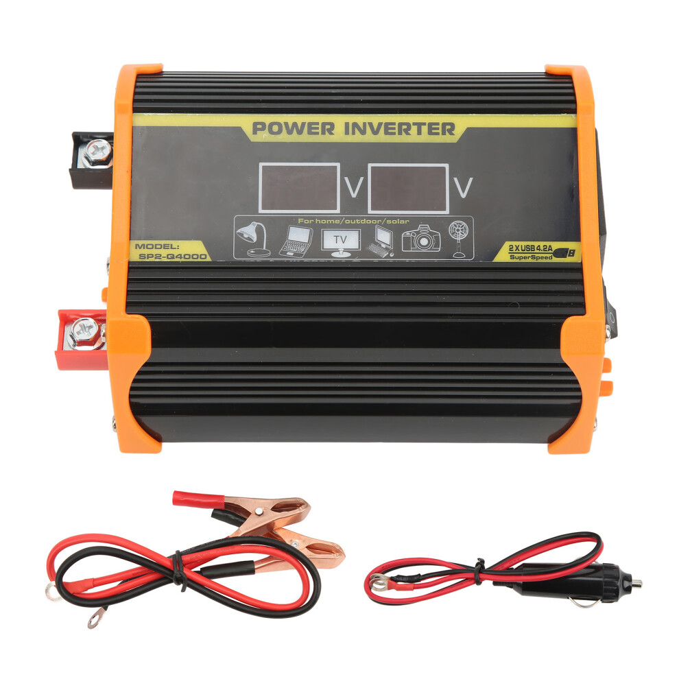 (Black) 300W Modified Sine Wave Car Inverter 12V To 220V Dual Usb Black 643505309768