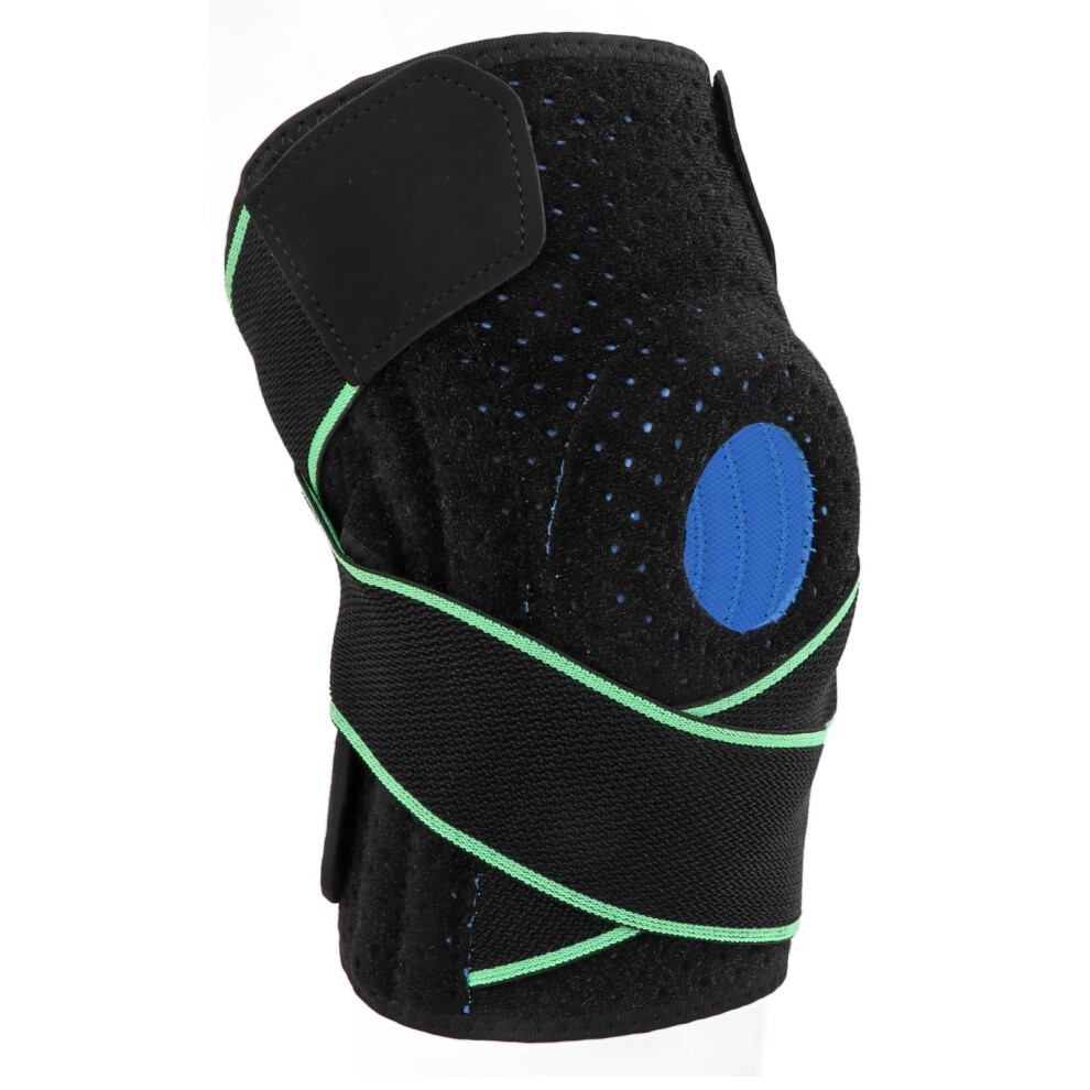 Green Knee Brace Breathable Sports Strap For Hiking Cycling Running