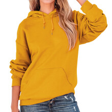 (Yellow XXL) Hoodie Long Sleeve Polyester Drawstring Hat Light Gray XXL