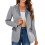 (Grey M) Turn Down Collar Suit Coat Long Sleeve Red M 1
