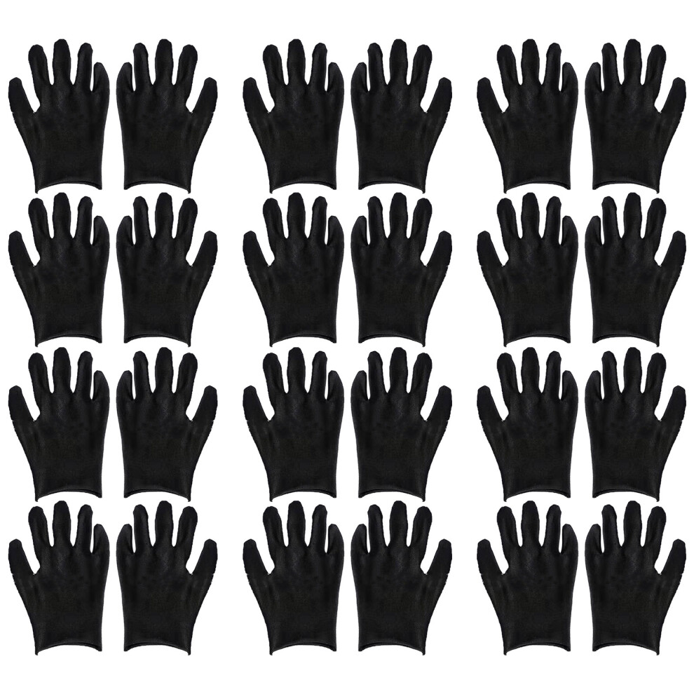 12 Pairs Cotton Gloves Thickened Sweat Absorbing Jewelry Riding Black 643505307955