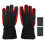 (Black Red) Electric Heated Gloves Waterproof Battery Powered Black Red 1