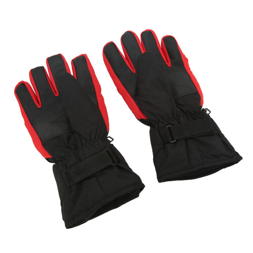 (Black Red) Electric Heated Gloves Waterproof Battery Powered Black Red 2