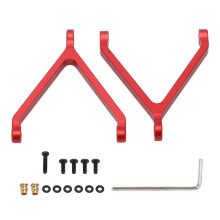 (Red) RC Chassis Links Steering Rods Aluminum Alloy for FMS 1:24 FCX24