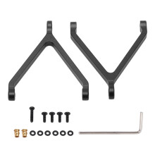(Black) RC Chassis Links Steering Rods Aluminum Alloy for FMS 1:24 FCX24