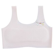 (Pink Free Size (Approx. 66.1 to 121.3lb)) Seamless Girl Bralette Cartoon Pattern Soft Breathable Pink Free Size