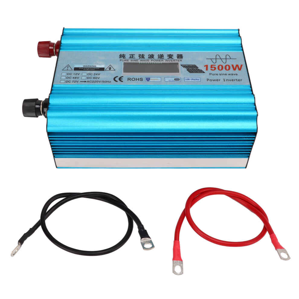 Pure Sine Wave Inverter 1500W 60V-72V Dc To Ac For Appliances 643505316469