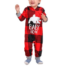 (Red Baby 12-18M) Christmas Pajamas Set Plaid Hooded Top Loose Pants Red WOMEN S