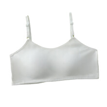 (White Free Size) Girls Bra Pure Cotton Soft Breathable White Gray