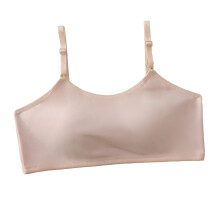 (Pink Free Size) Girls Bra Pure Cotton Soft Breathable White Gray