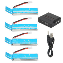 4pcs RC Helicopter Battery 3.7V 520mAh with Charger for WLtoys V977