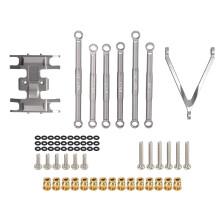 (Titanium Color) 6Pcs Tie Rod Kit Aluminium Alloy for Axial SCX24 1/24 Titanium