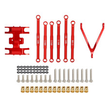 (Red) 6Pcs Tie Rod Kit Aluminium Alloy for Axial SCX24 1/24 Titanium