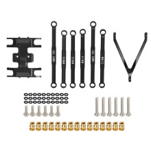 (Black) 6Pcs Tie Rod Kit Aluminium Alloy for Axial SCX24 1/24 Titanium