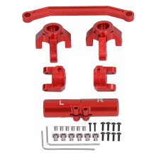 (Red) RC Front Steering Set Aluminum Rear Axle Base ECX Barrage RGT FTX Red