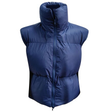(Purplish Blue S) Winter Padded Vest Women Full Zip Stand Collar Lightweight Puffer
