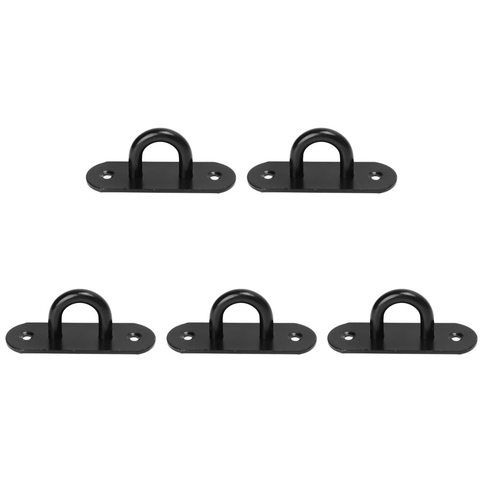 (9Mm/0.35In) 5Pcs Stainless Steel Eye Plate Ceiling Hook Oval Black 8Mm/0.31In 643505319408