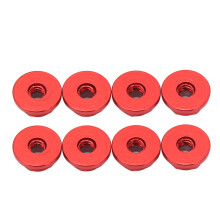 (Red) 8Pcs M2 Aluminum Flanged Nylon Self-Locking Nut for SCX24 Gold