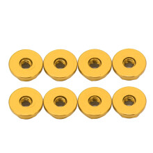 (Gold) 8Pcs M2 Aluminum Flanged Nylon Self-Locking Nut for SCX24 Gold