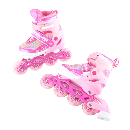 (S) Kinder verstellbare Inline-Skates Soft Roller Schuhe 2