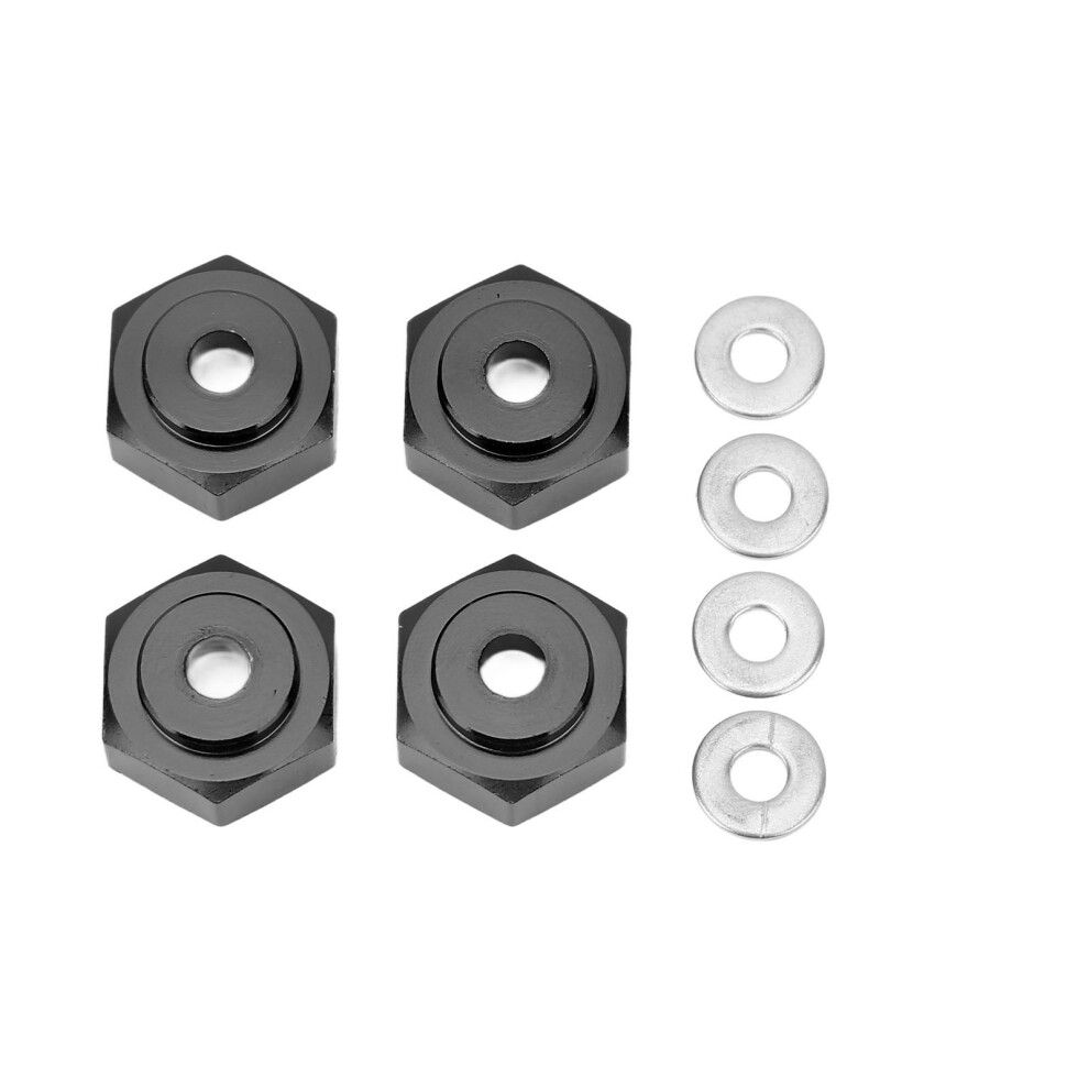 (Black) 4Pcs Rc Hex Coupler Aluminum Alloy Wheel Adapter For 1/10 Rc Cars Red 643505330489