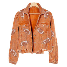 (Orange XL) Women Turn Down Collar Jacket Warm Long Sleeve Coat Brown