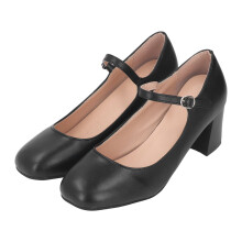 (Black 37 Size) High Heels Pointed Toe Black PU Women Pumps 38 Size