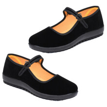 (Black 37 EU Size(23 RU Size)) Beijing Cloth Shoes Round Toe Soft Sole Breathable Black 36 EU