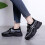 (Black 38) Thick Soles Sneakers Cushioning Support Beige 36 5