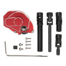 (Red) RC Gear Box Drive Shaft Set Aluminum Alloy for Axial SCX24 1/24 Black