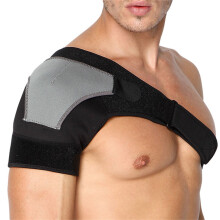 (Black Gray Right Shoulder one Size) Shoulder Brace Adjustable Heat Resistant Black Grey One Size