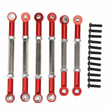 (Red) 6Pcs RC Car Pull Rod Set Shock Absorption High Strength Red