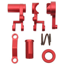 (Red) RC Front Steering Group Aluminum Alloy Kit for 1/10 RC Cars Red
