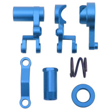 (Dark Blue) RC Front Steering Group Aluminum Alloy Kit for 1/10 RC Cars Red