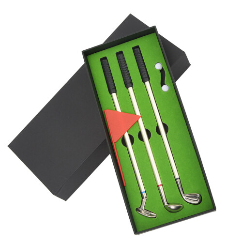 Golf Pen Gift Set Mini Pen Flag Storage Box for Golfer 2
