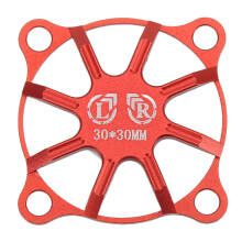 (Red) RC Cooling Fan Cover 30x30mm Aluminum Alloy Black